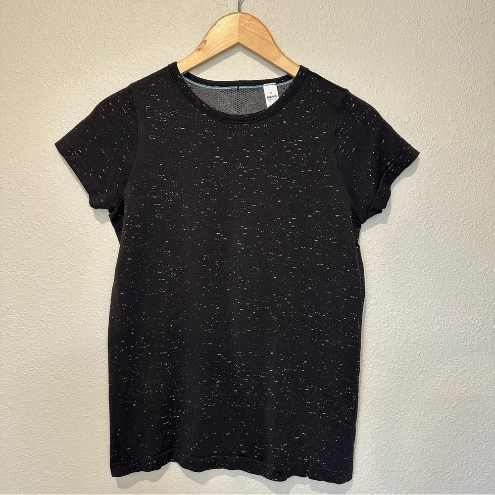 Ivivva by Lululemon Girls Black Speckled Short Sleeve Tee